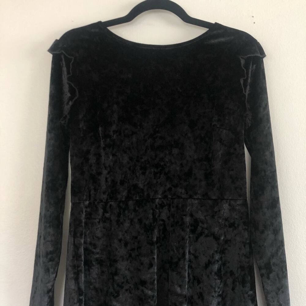 NWT Mossimo Velvet Long Sleeve Dress Ruffle - Picture 5 of 8